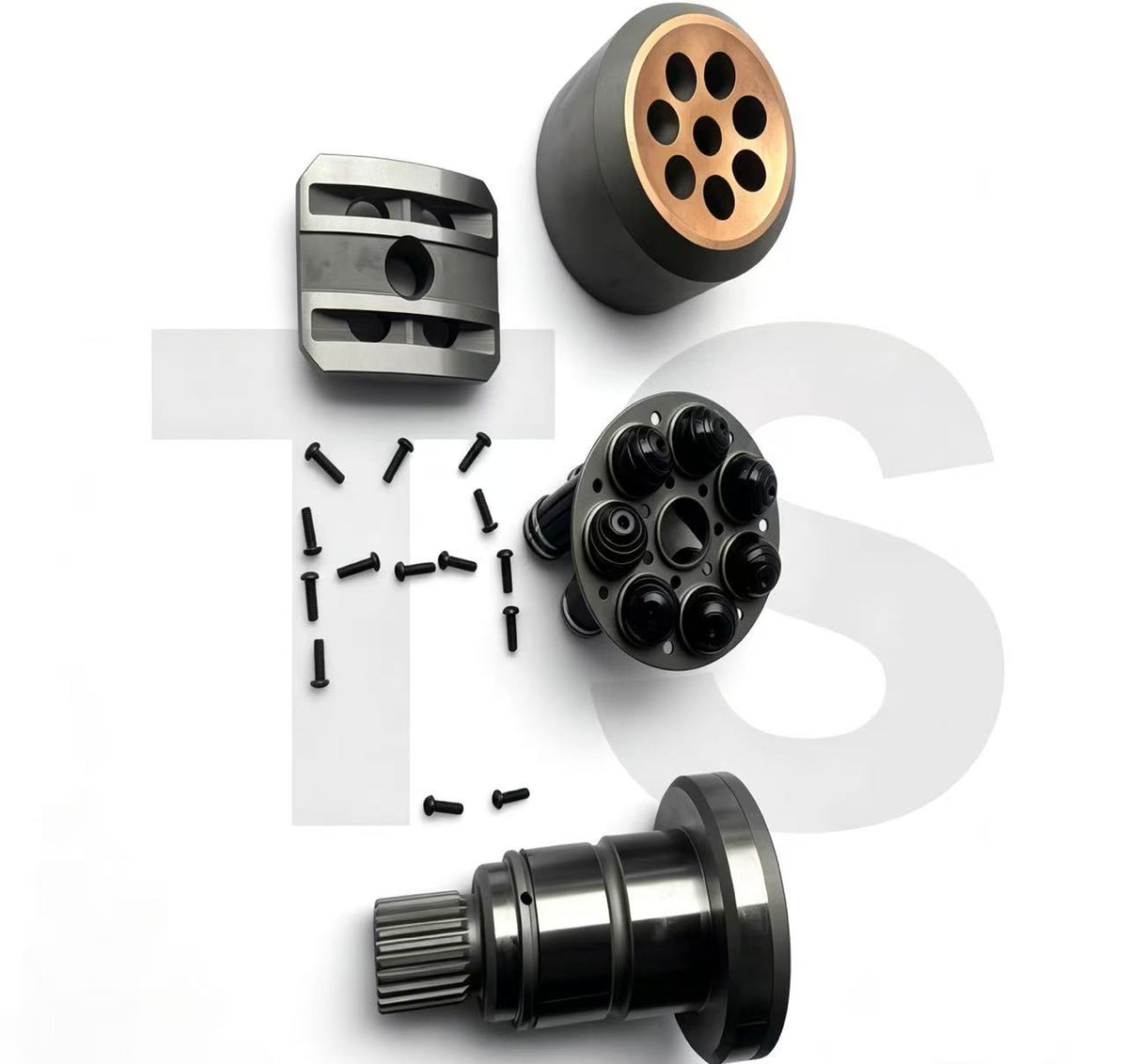 Excavator Hydraulic Precision Spare Parts for Hydraulic Pump, Hydraulic Motor, Swing Motor & Travel Motor, including Piston, Valve Plate, Cylinder Block